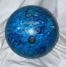 Bola de boliche AMF Fiesta azul y blanco remolino salpicaduras 12 lb 14 oz libras, usado segunda mano  Embacar hacia Argentina