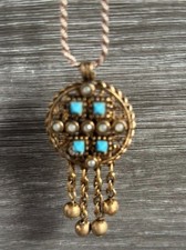 Collier pendentif turquoise d'occasion  Cagnes-sur-Mer