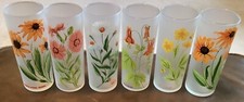 Conjunto de copos de flores MCM pintados à mão vintage (6) florais (139ia) comprar usado  Enviando para Brazil