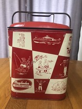 Antigo 1950 RARO VERMELHO MAGIKOOLER LAZER BAÚ REFRIGERADOR METALCRAFT EUA ÓTIMOS GRÁFICOS comprar usado  Enviando para Brazil