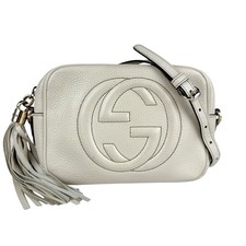 Autêntica bolsa de ombro GUCCI Soho tiracolo couro off white/tom dourado - z6064, usado comprar usado  Enviando para Brazil