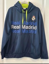 Moletom com capuz Real Madrid futebol tamanho grande pulôver azul logotipo stretch comprar usado  Enviando para Brazil