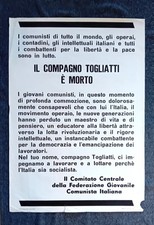 Manifesto funebre palmiro usato  Roma