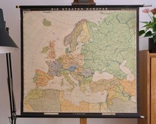 Vintage schulwandkarte europa gebraucht kaufen  Deutschland