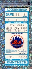 Ingresso Andy Van Slyke HR#1 6-21-1983 Mets Cardinals Neil Allen Shutout Win 6K comprar usado  Enviando para Brazil