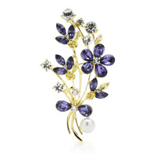 Purple rhinestone flower for sale  New York