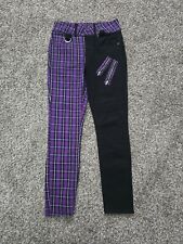 Jeans jeans Hot Topic cintura alta super skinny roxo preto tamanho 7 punk emo gótico comprar usado  Enviando para Brazil