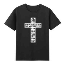 Camiseta Evangelho João 3:16 Versículo Bíblico Cruz Jesus Cristão comprar usado  Enviando para Brazil