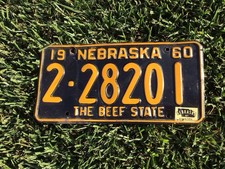1960 nebraska license for sale  Lincoln