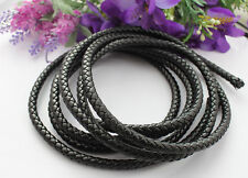 Cordão de couro sintético Bolo trançado preto 3 metros de 8 mm #22515 comprar usado  Enviando para Brazil