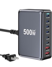 Estación de Carga Multipuerto Súper Rápida 500W con GAN3.. 6 USB C y 2 puertos USB A segunda mano  Embacar hacia Mexico