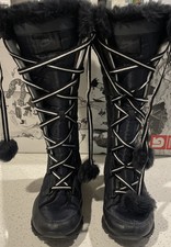 Botas femininas Nike Apres Skyhigh altura do joelho pele sintética neve preta tamanho 7 333620-001 comprar usado  Enviando para Brazil