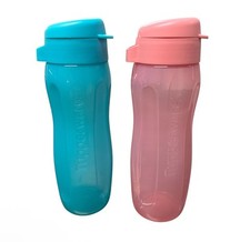 Garrafas de bebida Tupperware 500ml flip top x 2 rosa e turquesa excelente estado comprar usado  Enviando para Brazil