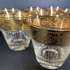 Lote de 7 copos extravagantes vintage Culver Tirol pulseira de ouro 22K gravada Regal em excelente estado usado comprar usado  Enviando para Brazil