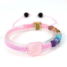 Usado, Pulseiras de macramê pirâmide de cristal trançado 7 chakras corda de pedra tecer ajustável comprar usado  Enviando para Brazil