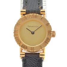 TIFFANY&Co. Relógio feminino Atlas S0630 K18YG / couro mostrador dourado quartzo H#136887 comprar usado  Enviando para Brazil