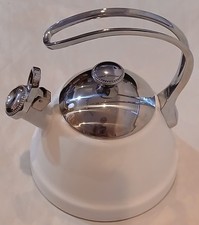 Apito de assobio charmoso esmalte em aço chaleira de chá branco. WYSIWYG comprar usado  Enviando para Brazil