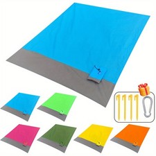 Tapete de praia dobrável com 4 pinos de canto – Portátil para acampamento, viagens e uso ao ar livre comprar usado  Enviando para Brazil