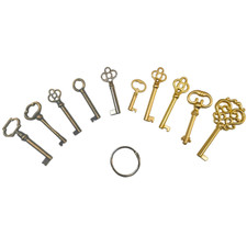 Juego de llaves esqueleto antiguas vintage de 10 piezas para llaves de cajón de puerta de gabinete de muebles segunda mano  Embacar hacia Mexico