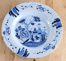 Prato chinoiserie Delft inglês azul e branco 18 centavos comprar usado  Enviando para Brazil