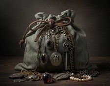 Bolso Joyería Misterioso Vintage único posible oro y plata. Collar, y más  segunda mano Bolso Joyería Misterioso Vintage único posible oro y plata. Collar, y más  segunda mano  Embacar hacia Mexico