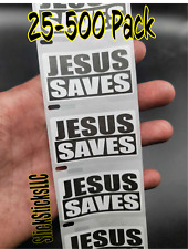 "JESUS SALVA"" Pegatinas Paquete de 25-500 Calcomanías Etiquetas Pegatina Dios a granel Señor Religioso segunda mano  Embacar hacia Mexico
