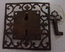 Fechadura de porta de ferro forjada à mão ferreiro colonial com chave de esqueleto rara e autêntica comprar usado  Enviando para Brazil