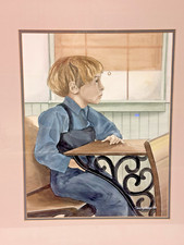 Folk art watercolor for sale  Harrisburg