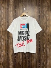 Camiseta Vintage Anos 80 Michael Jackson Pepsi Tour 1988 Branca Ponto Único Rara comprar usado  Enviando para Brazil