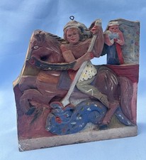 Elemento esculpido decorativo carrinho de burro siciliano do século XIX - São Jorge e Dragão comprar usado  Enviando para Brazil