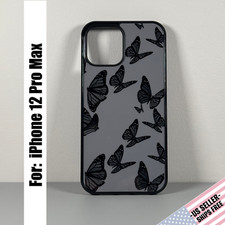 Capa projetada para iPhone 12 PRO MAX: cinza com borboletas sombra preta | Slim Fit comprar usado  Enviando para Brazil