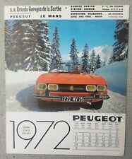 Peugeot. calendrier 1972. d'occasion  France