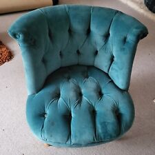 Teal velvet buttoned for sale  LONDON
