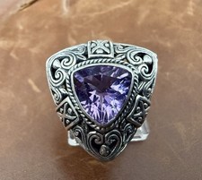 Novo sem etiquetas Bali Amethyst 2,60ct Trillion Cut anel artesanal cowi 925 tamanho 6,26 comprar usado  Enviando para Brazil
