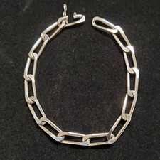 Pulseira oval vintage italiana de prata esterlina 925 com elos curvos 8" comprar usado  Enviando para Brazil