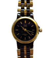 QQ Feminino 8 3/4" Relógio Dualtone Mostrador Preto Nova Bateria, usado comprar usado  Enviando para Brazil