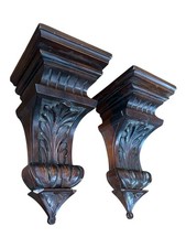 Pair antique carved for sale  ASHBY-DE-LA-ZOUCH
