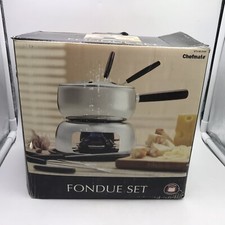 Usado, Conjunto de fondue Chefmate queimador de álcool queijo chocolate aço inoxidável nova caixa aberta comprar usado  Enviando para Brazil