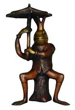 Estatua de rana con paraguas hecha a mano figura de latón estatuilla escultura decoración del hogar segunda mano  Embacar hacia Mexico