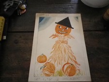 Aquarela Jack O Lanterna Halloween Assinado 1937 Opala Alcoque comprar usado  Enviando para Brazil