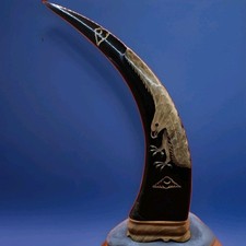 Water Buffalo Horn Eagle Carving - Único, suporte dourado não incluído comprar usado  Enviando para Brazil