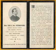 Vecchio santino funebre usato  Italia
