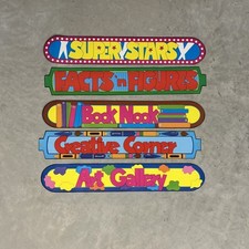 Antigo 5 Banners Decorativos para Sala de Aula/Homeschool; Super Estrelas, Book Nook, Galle de Arte comprar usado  Enviando para Brazil