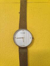 Relógio de quartzo feminino Calvin Klein 32 mm malha dourada aço comprar usado  Enviando para Brazil