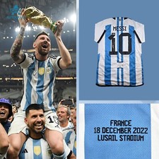 Usado, Camiseta Lionel Messi assinada Argentina 2022 Copa do Mundo com certificado de autenticidade Beckett BAS comprar usado  Enviando para Brazil