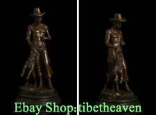 15,2" Old Western Art Bronze Cobre Mármore Base Estátua West Cowboy Sunset Riders comprar usado  Enviando para Brazil