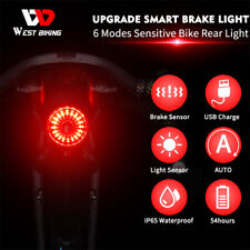 WEST BIKING Smart Bicicleta Luz Traseira Traseira USB Luz de Sensor de Freio Recarregável comprar usado  Enviando para Brazil
