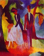 Pintura a óleo impressão paisagem e família August-Macke-People-at-the-blue-lake comprar usado  Enviando para Brazil