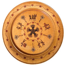 Placa decorativa vintage de madeira esculpida e pintada à mão assinada 12" comprar usado  Enviando para Brazil
