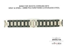 Autêntica pulseira de relógio Invicta Corduba 6675 aço inoxidável poliuretano 28 mm comprar usado  Enviando para Brazil